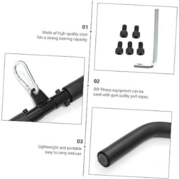 BELLIFFY 1 Set Tie Rod Pullup Bar Pull Up Bars Pullups Bar Grip Trainer Strength Training Bar Pull Down Fitness Equipment Bottom Bar Pullup Fitness Supplies Bicep Pull Bar Steel Black