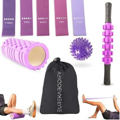 EUREKA BODIFY Muscle Massage Roller - Foam Roller - Relieves Back Pain, Legs and Plantar Fasciitis, Stretch Bands - Yoga and Pilates - Muscle Massage