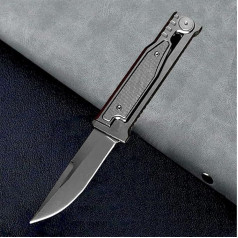 Small handy tool steel knife non-slip hiking portable camping outdoor knife survival neck knife edc pocket knife folding knife hunting knife D2 black tanto aluminium folding knife with button press