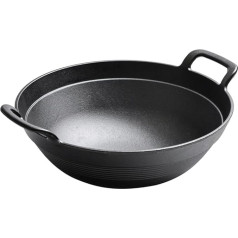WOTZOV Marmite en fonte, Casserole Domestique Non revêtue, antiadhésive, Style rétro, épaisse，D 36cm*12cm
