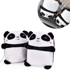 1 Pair USB Winter Hand Warmers, Cute Soft and Comfortable USB Heated Gloves, Half Wearable Fingerless 5V USB Powered Heating Gloves for Gift to Women and Children