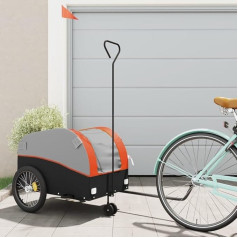 Bicycle Trailer Black and Orange 45 kg Iron, ZEYUAN Bicycle Trailer, Load Trailer, Hand Cart, Bicycle Load Trailer, Cargo Bike - 94145