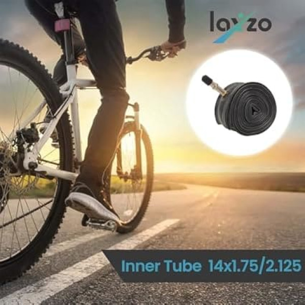 Laxzo® Fahrradschlauch, 35,6 cm, hohe Durchstoßfestigkeit, Butylkautschuk, dornenresistent, robuste Schläuche mit 40 mm Schrader-Ventil, Ersatzschläuche, ideal für Rennräder und Hybrid-Bikes, 35,6 x