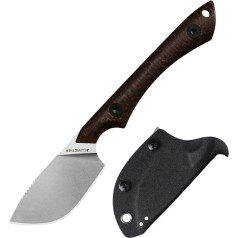 JEABROTHER Coated DC53 Blade Fixed Knife Hunting Knife Linen Handle Fruit Knife (Linen Blade)