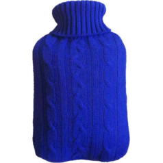 CTLH20 2000 ml Wärmbeutel-Abdeckung, gestrickt, weich, waschbar, abnehmbar, Wärmflaschen-Abdeckung, Winterwärmer, Verbrühungsschutz, blau