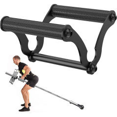 V Bar Landmine Handle Attachment for Barbell Bar, Solid Double D Row Landmine Handle, T Bar Row Handle Attachment with Non-Slip Knurled Grip for Olympic Strength Training Bars, Ideal