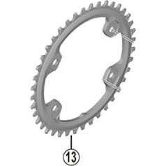 Shimano Unisex - Adult GRX Chainring, Black, 40 Teeth