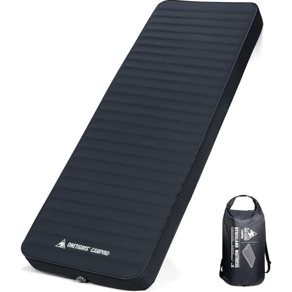 OneTigris Dreamstar Self-Inflating Air Mattress with High R Value, Air Bed 1 Person, Guest Bed Inflatable Mattress with Air Pump Bag, for Camping, Travel and Car (70 x 198 cm) - Grey