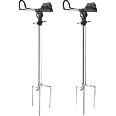 AVCMOTO Fishing Rod Holder Fishing Rod Holder for Ground Beach Thickened Foldable Multifunctional Stainless Steel 360 Degree Adjustable (2 Pack)