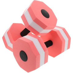 Abaodam 1 Pair of Water Dumbbells Octagonal Weights Swimming Pool Dumbbells Water Weights for Pool Sports Dumbbells Training Equipment Floating Barbell Weights EVA Pink