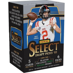 2022 Panini Select Draft Picks Football Blaster, 30 Trading Cards Per Blaster Box