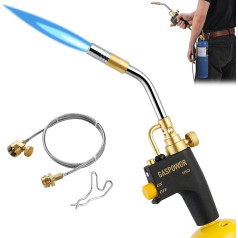 High Intensity Propane Torch Head with 4 Foot Hose and Cylinder Clip, Propane Gas Burner, MAPP, Welding Torch, Torch