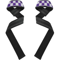 Gefälschte Glitter-Schachbrettquadrate in Weiß und Violett, 66 cm, rutschfeste Handgelenkbänder für Gewichtheben, Bodybuilding, Powerlifting und Kreuzheben, Ligas de Resistencia para hacer ejercicio