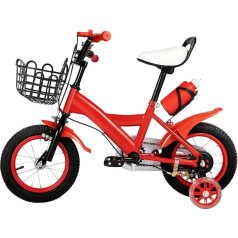 LENJKYYO 12 Inch Children's Bicycle for Boys Girls with Stabilisers Bicycle Children's Bicycle for 2-4 Years Old Children Outdoor Indoor Red (Red)