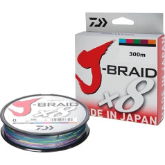 Daiwa - Jbraid 8 Braid 300, Multicolour, Size 0.220 mm