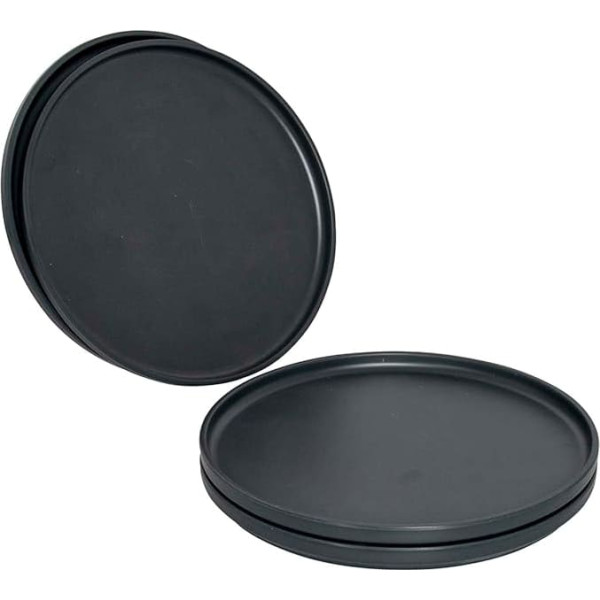 Bo-Camp Patom Breakfast Plates, Set of 4, Anthracite, Diameter 20 cm