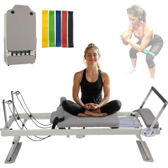 JQslycdmv Pilates Reformer, Multifunctional Foldable Pilates Reformer Machine with Adjustable Suspension Equipment for Yoga Exercises at Home