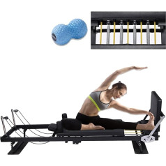 LVYWEX Pilates Reformer Machine, Foldable Pilates Reformer for Home with Multiple Resistance Springs for Strength Training Exercises with Springboard