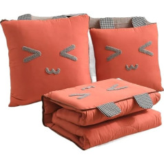 TYNXK Kissendecke 1pc Kissen 2-in-1 Kissen Decke Multi-Funktionale Schleifen Kissen Quilt Kissen Decke 2er-Pack Reisedecke(Orange,Expand 110x150cm)