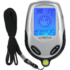 Jemora 8-in-1 Elektronischer Handhöhenmesser, Kompass, Barometer, Thermometer, Wettervorhersage, Zeitkalender, Uhr, Outdoor-Sport, Bergsteigerwerkzeug mit Hintergrundbeleuchtung