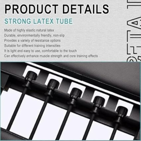 ZephyrGlow Faltbare Pilates Reformer Maschine mit Stahlstruktur, Gewichtskapazität 400 Lbs, ideal für intensives Heimtraining,LatexType-Black