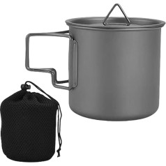 Mocoocouture Lightweight Metal Cup with Folding Handle Camping Picnic Water Cup Tableware Picnic Utensils Outdoor Water Cup