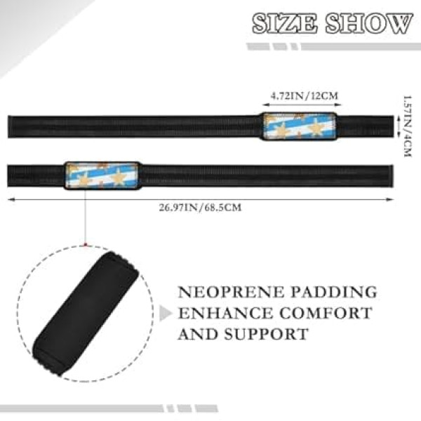 Handgelenkbandagen für Powerlifting, Krafttraining, Bodybuilding, 66 cm, Blau / Weiß gestreift, 66 cm