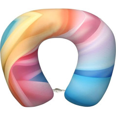 BREAUX Reisekissen mit Regenbogenmuster, Memory-Schaum, Reisekissen zur Linderung von Nackenschmerzen, volle Unterstützung Nackenkissen