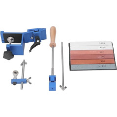 Professional Knife Sharpener with 360° Rotation, 15° Fixed Angle, Quick Clip Design, 6 Grinding Stones for Aluminum Alloy, Stainless Steel Material