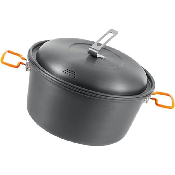 Vdaxvme Leichter Camping-Kochtopf, Picknick-Kochtopf, Outdoor-Kochtopf, 4,5 l, Aluminiumlegierung, Camping-Kochgeschirr, Camping, hängende Suppentöpfe