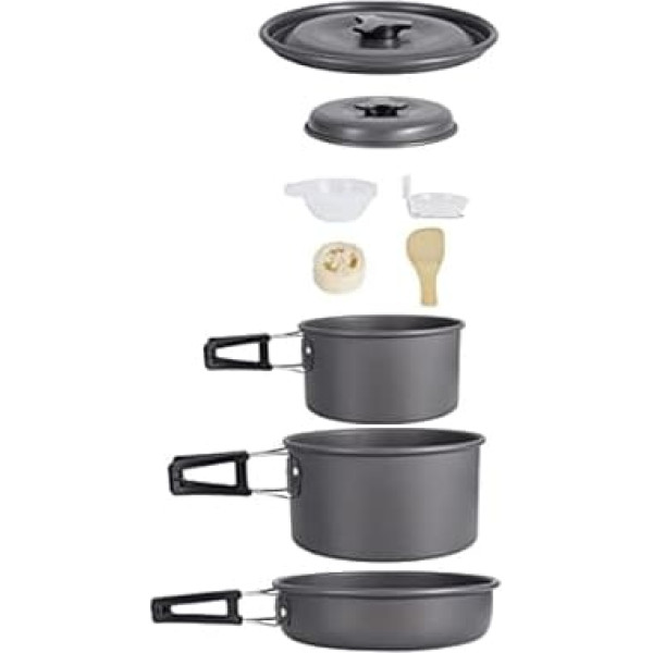 Faeymth Camping Pot Kit Outdoor Cooking Set Pot Travel Hiking Picnic BBQ Equipment for Hiking and Picnic