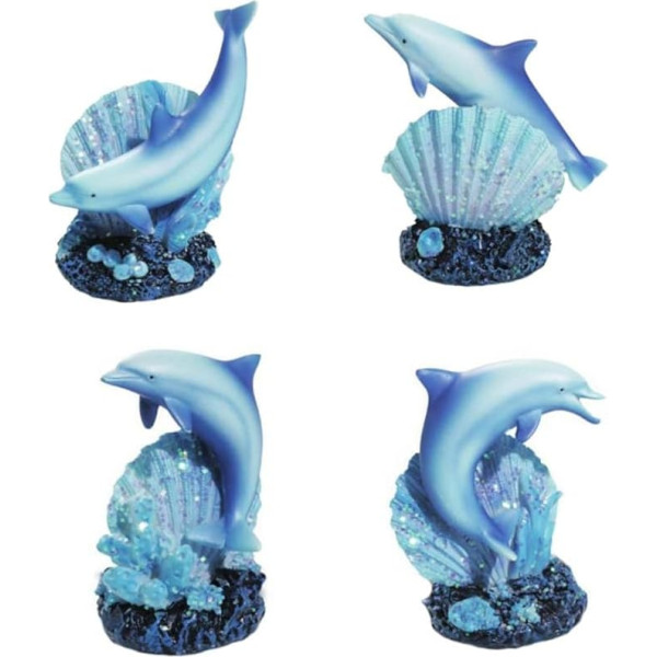 Set of 4 Cups with Dolphins 6 cm