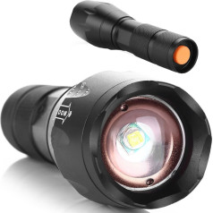 Retoo Taktiskais metāla uzlādējamais lukturītis 5 režīmi ZOOM