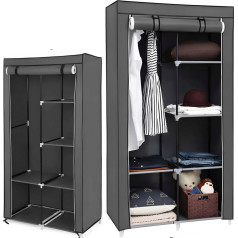 Retoo Auduma drēbju skapis tekstila grāmatu plaukts 87 x 43 x 166 cm