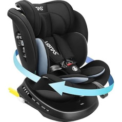 LETTAS I-Size 360° Rotatable Child Seat 40-150 cm, Group 0+1/2/3, 0-12 Years, 0-36 kg, Baby Car Seat with Isofix ECE R129
