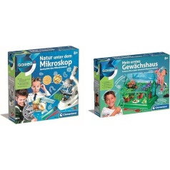 Clementoni 69804 Galileo Science - Nature under the Microscope, from 9 Years & 69490 Galileo Science - My First Greenhouse, Planter & Seeds for Mini Gardeners and Budding Botanists, from 8 Years