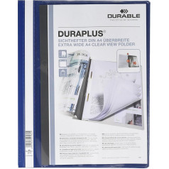 Durable Filing PVC Folder with Clear A4 Title Pocket - Dark Blue, Pack of 25
