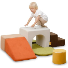 BanaSuper Foam Climbing Blocks for Children, Foam Building Blocks XXL, EN71 Certified & Non-Slip, Children's Montessori Toy, Washable Case for Indoor Fun, Baby Soft Playset (Colourful)