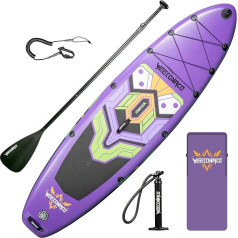 Stand Up Paddling Board Inflatable SUP Board Set, 320 x 82 x 15.5 cm, Load Weight Capacity up to 170 kg, Extra Package and Safety Line, Adjustable Paddle and Pump Included.