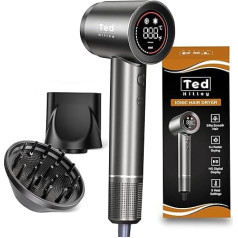 Ion Hair Dryer with Diffuser - High Speed (5 Times Faster) - 5 Heat Settings - 2 Speeds - Magnetic Diffuser and Concentrator - Ion Hair Dryer with Diffuser - Hair Dryer with Diffuser Curls