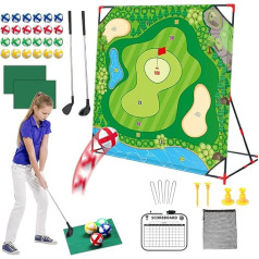 Golf Battle Outdoor Indoor Play Set for Kids and Adults with Swing Mat, Target Wall and Putting Trainer - Promotes Active Play, Coordination and Golf Skills