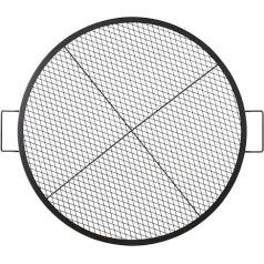 VEVOR X-Marks Fire Pit Grill Grate, Φ 910 x 25 mm Campfire BBQ Grill Steel with Handle and Support X Wire, Portable Camping Cookware for Outdoor Parties and Gatherings, Black