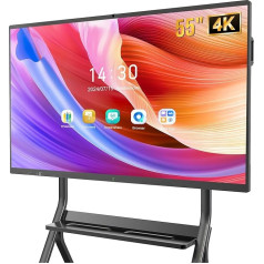 YIXZSWD Smartboard, 55 Inch Interactive Whiteboard 4K UHD Touchscreen Android 13, 8+128 GB, for Classroom & Office, WiFi, Bluetooth, HDMI, Camera, Microphone with Wall Mount
