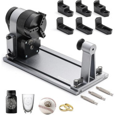 Genmitsu MD18 Rotary Roller, Engraving Accessories 3-in-1 Kit for Genmitsu L8, Genmitsu Z6 Engraving Machines, Multi-Jaw Chuck for Glass, Cylindrical Objects, Ring