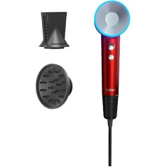Laifen Gift Edition - Quick and Quiet Hair Dryer with Ion Technology - with Styling Concentrator and Diffuser - Red
