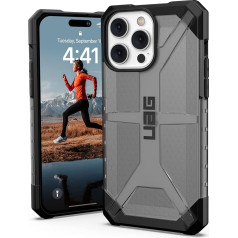 Urban Armor Gear UAG Plasma Case Compatible with Apple iPhone 14 Pro Max [Wireless Charging Compatible Cover, Drop-Resistant Mobile Phone Case, Raised Edge] Grey Transparent, 114067113131
