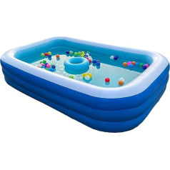 VNHATY Aufblasbarer PVC-Schwimmbecken, blau und weiß, dreilagig, mit Blasenboden, großer aufblasbarer Außenpool für den Heimgebrauch, 150 x 95 x 52 cm, geeignet für Kinder, Erwachsene, Hinterhof