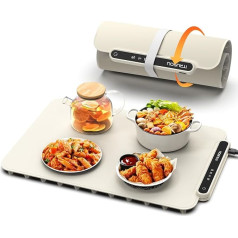 iTRUSOU Food Warming Plate for Food, Food Warmer Made of Nano Silicone Material, Full-Surface Heating, Portable and Foldable Food Warmer for Keeping Warm or Defrosting