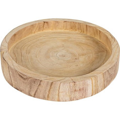 Creative Co-op DA6636 Botanist Round Paulownia Wood Carved Tray