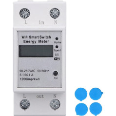WiFi Smart Energy Meter LCD Display Household 1 Phase 2P DIN Rail Energy Monitor Digital Energy Meter for Tuya ZMAI-90 AC90-250V